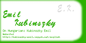 emil kubinszky business card